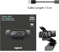 Vista 7 de Logitech Webcam HD Pro C920S 1080p USB, 960-001252 (1080p USB incluye cubierta a lente)