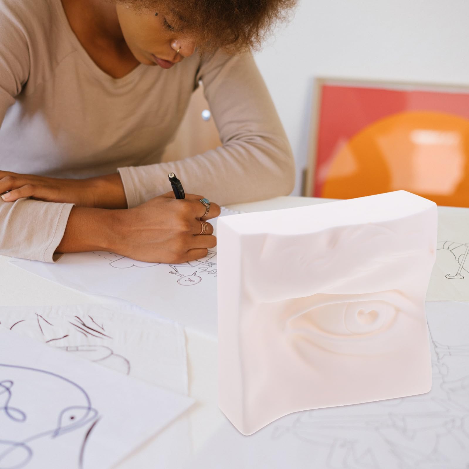 Modello Creativo di Organo di Senso in Plastica Morbida Bianco per Schizzo e Pittura, Superficie Liscia, per Decorazione e Studio in Camera da Letto