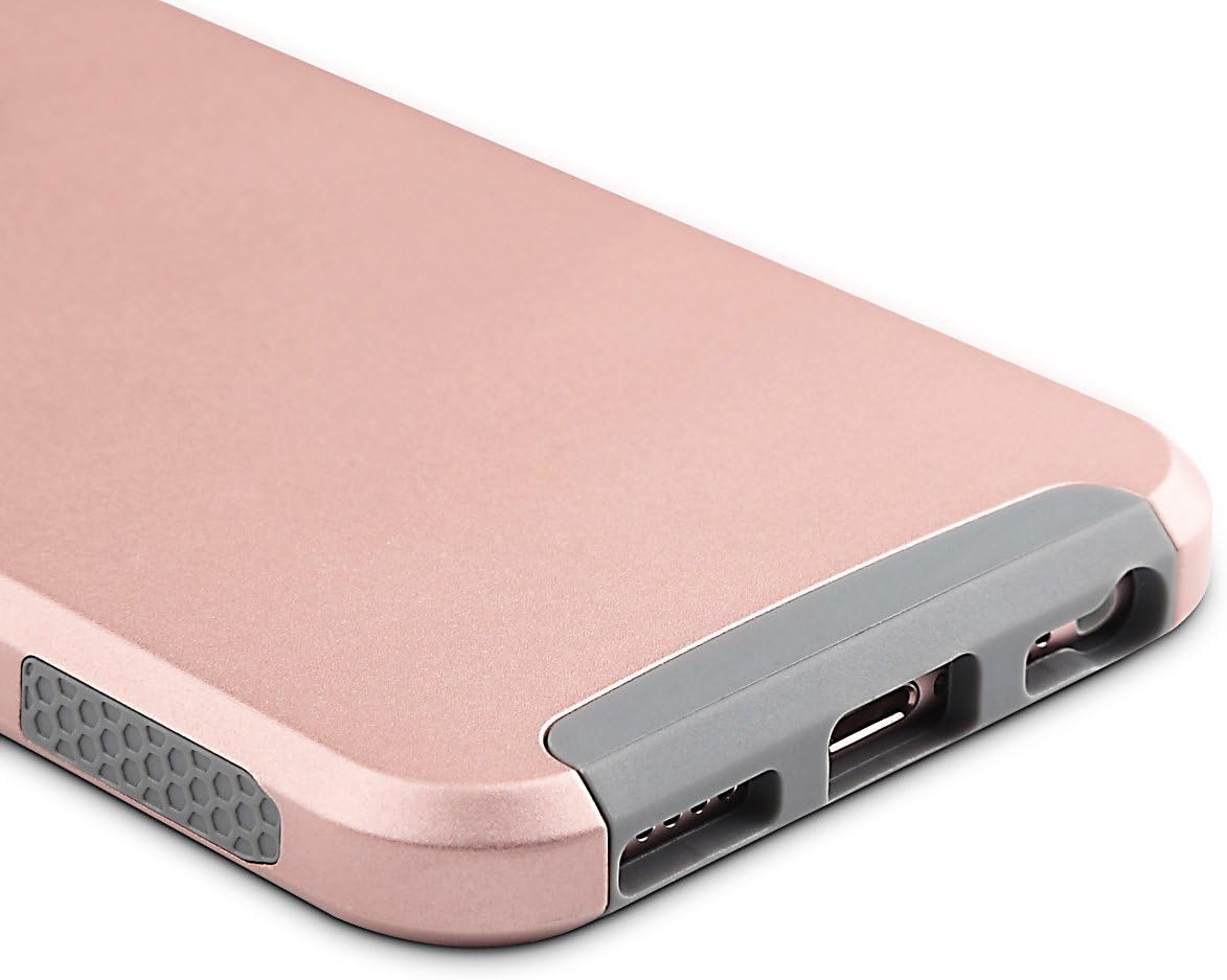 Lumsing Hybrid Luxury Protective High Impact Dual Layer Armor Defender Case Cover for Apple iPhone 6 6S 4.7 Inch Screen Rose Gold