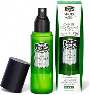 Powerful SMOKE VANISH, the Smoke Odor Eliminator that Instantly Neutralizes Smoke in 2 Seconds, Smoke Eliminator for Home Smoking & Car Smoke Odor Eliminator, Fresh Mist Scent 4 oz. -INSTANT FRESH AIR