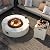 SUNBURY Outdoor Propane Fire Pit Table, 42 Inch 50000 BTU Round Spotted White Patio Gas Fire Table w Tank Cover Table, Lava Rocks, Waterproof Cover