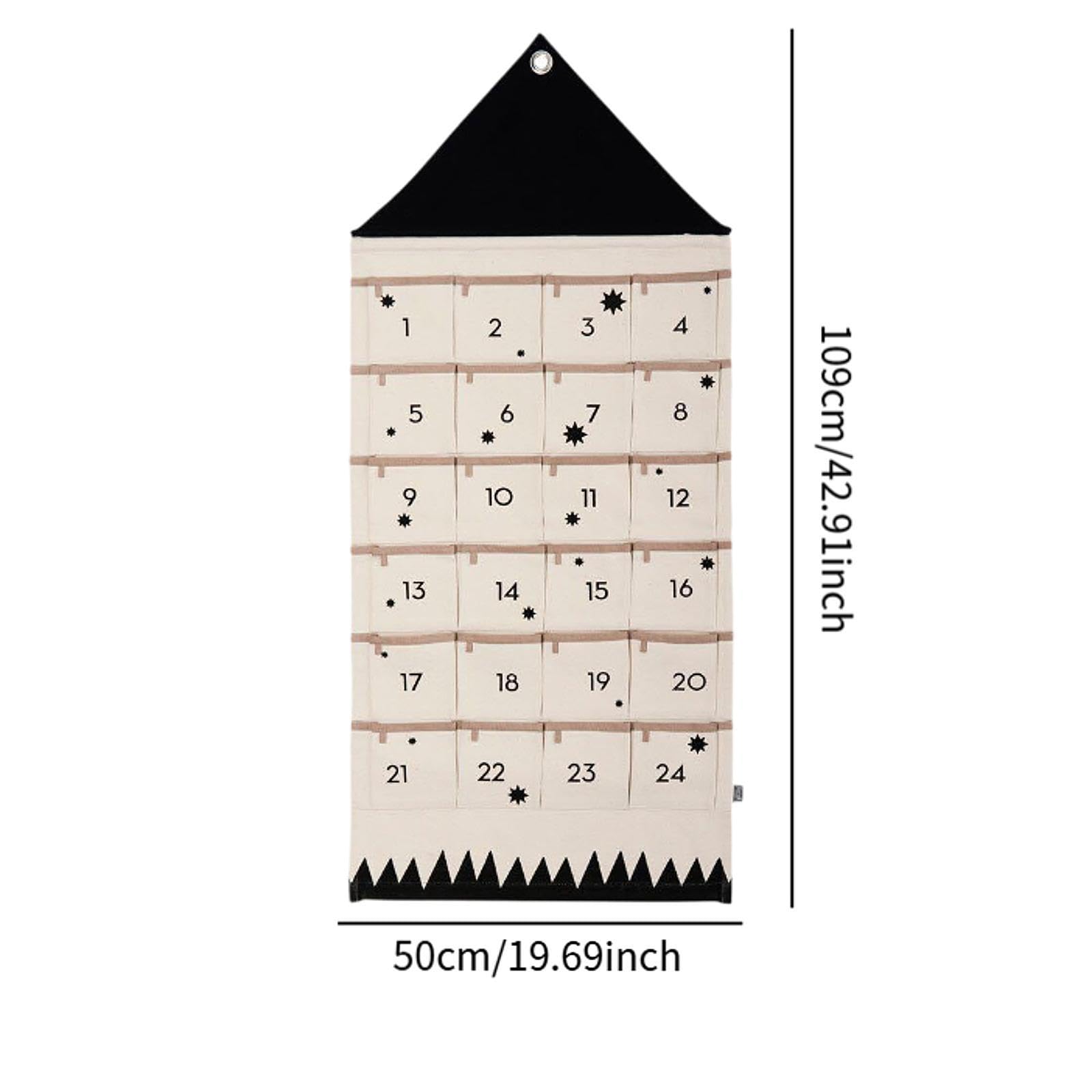 Qianly Adventskalender mit Taschen, 24 Tage Organizer für Wohnheim, Wohnzimmer