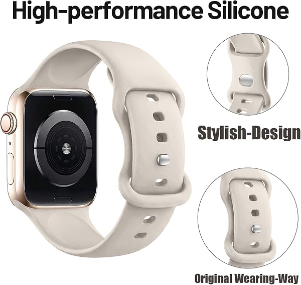 Sport Strap Compatible with Apple Watch Straps 46mm 40mm 38mm 41mm 42mm 44mm 45mm, Silicone Strap Replacement for iWatch Bands Series 11 10 9 8 7 6 5 4 SE 3 2 1 Women Men - 2