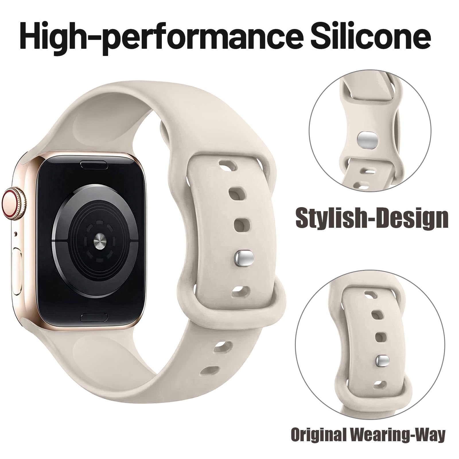 Sport Strap Compatible with Apple Watch Straps 46mm 40mm 38mm 41mm 42mm 44mm 45mm, Silicone Strap Replacement for iWatch Bands Series 11 10 9 8 7 6 5 4 SE 3 2 1 Women Men — view 2