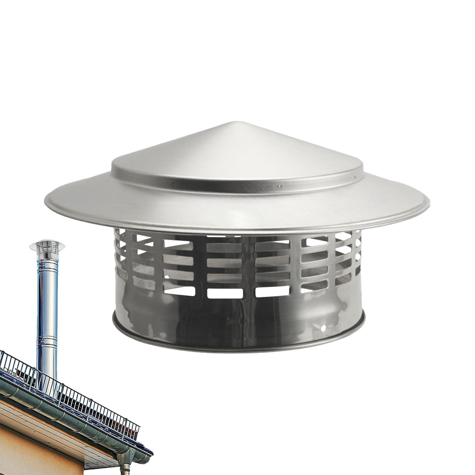 Sombrerete de chimenea de acero inoxidable con diseño elegante para tejados