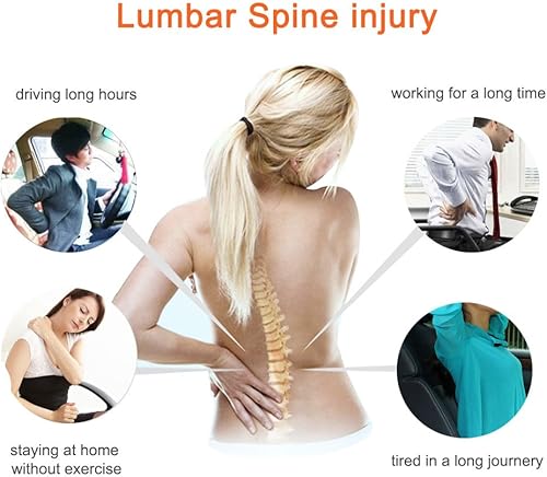 Miniatura 4 de Sleep Science Cojín de respaldo lumbar de espuma viscoelástica con cubierta de malla 3D, firmeza equilibrada para aliviar el dolor de espalda alta,