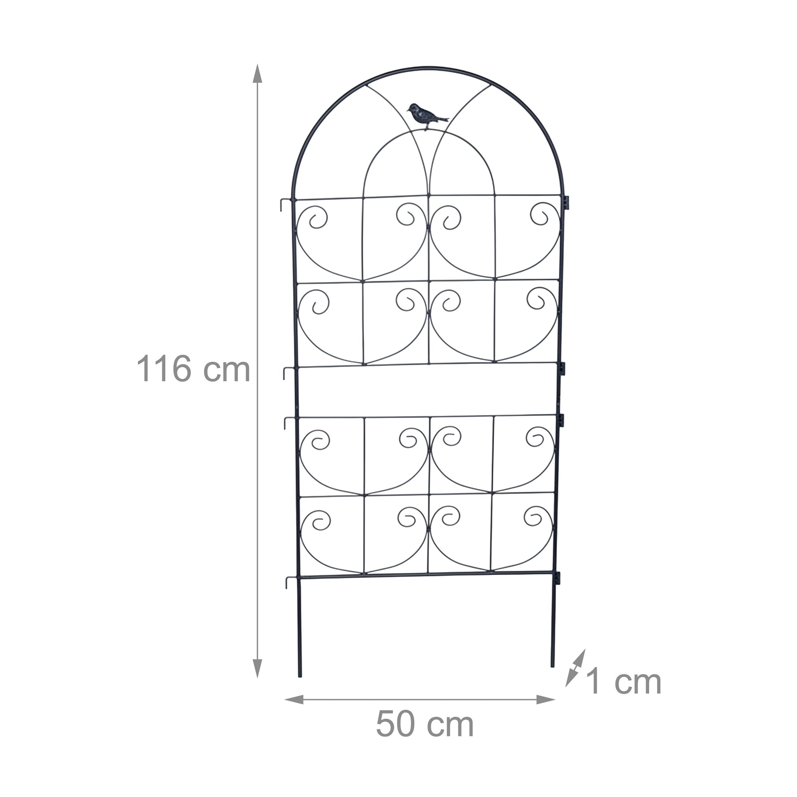 Relaxdays Griglia per rampicanti, Set 2, HxB: 116 x 50 cm, Metallo, Supporto Piante