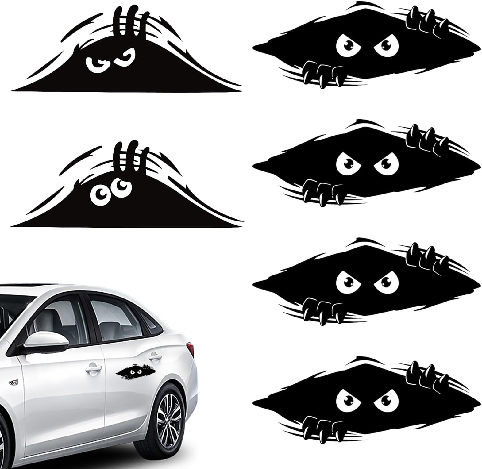 Hocklliy Monster Energy Car Stickers, 6pcs Black Monster Style Vinyl Car Decals, Durable & Waterproof, Perfect for Cars, Trucks, Laptops & More