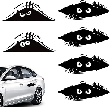 Hocklliy Monster Energy Car Stickers, 6pcs Black Monster Style Vinyl Car Decals, Durable & Waterproof, Perfect for Cars, Trucks, Laptops & More