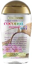 OGX Coconut Miracle Oil Extra Strength Penetrating Oil (1 x 100ml) - Anti Frizz Dry & Damaged Hair Oil with Coconut Oil, Tiare Essence and Vanilla Extract