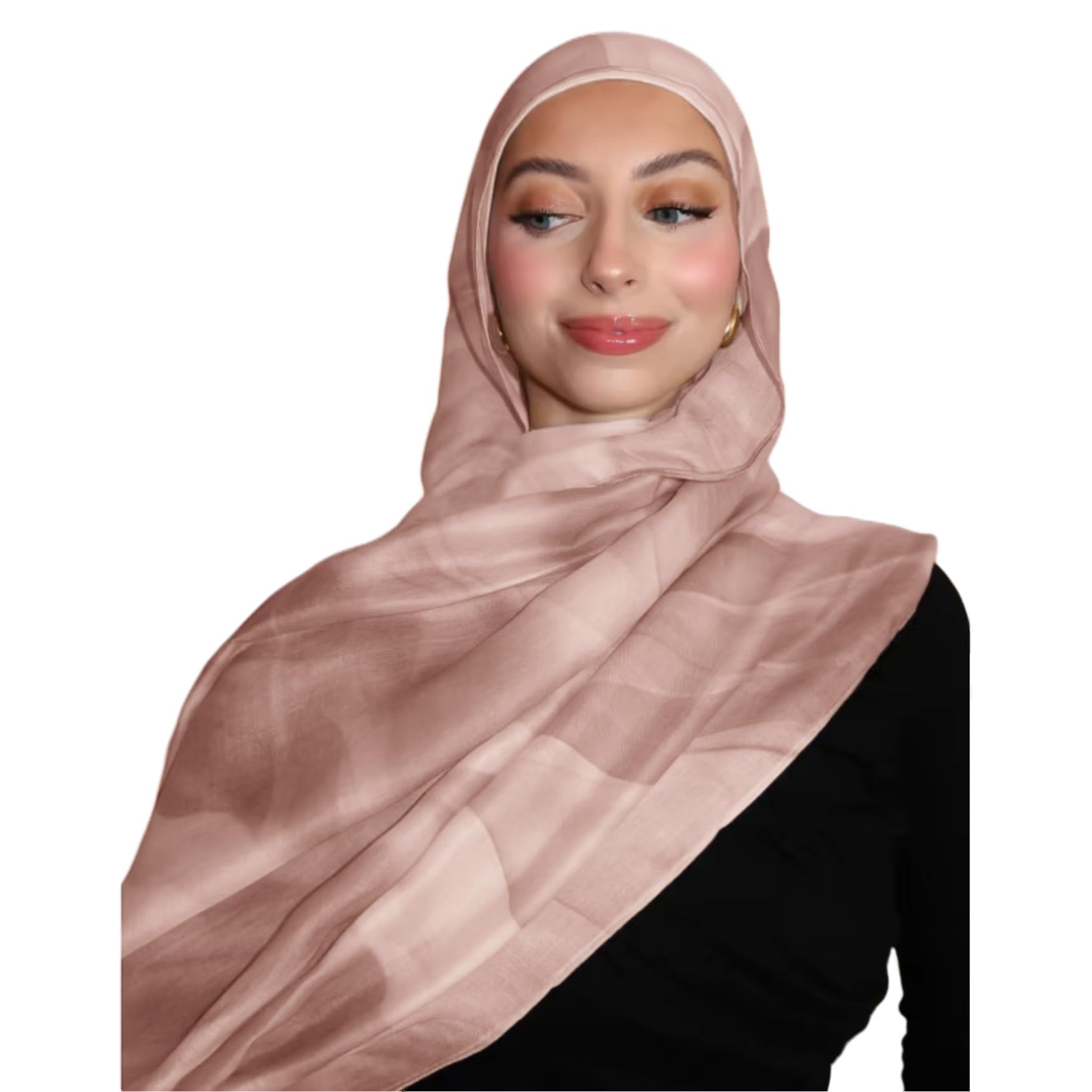 ZGMYC Watercolour Floral Printed Hijab Scarf for Women Soft Modal Cotton Instant Hijab Head Wraps Shawls Long Scarves, Color 28, One Size