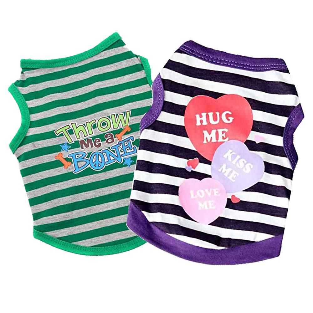 KUTKUT Combo of 2 Stripe Print Pet Vest Breathable Autumn,Spring & Summer Cotton Sleeveless Shirt for Small Dog and Cat (Size: L, Chest Girth 45cm, Neck Girth 32 cm, Back Length 34 cm) (B08XW863XT) Amazon Price History, Amazon Price Tracker