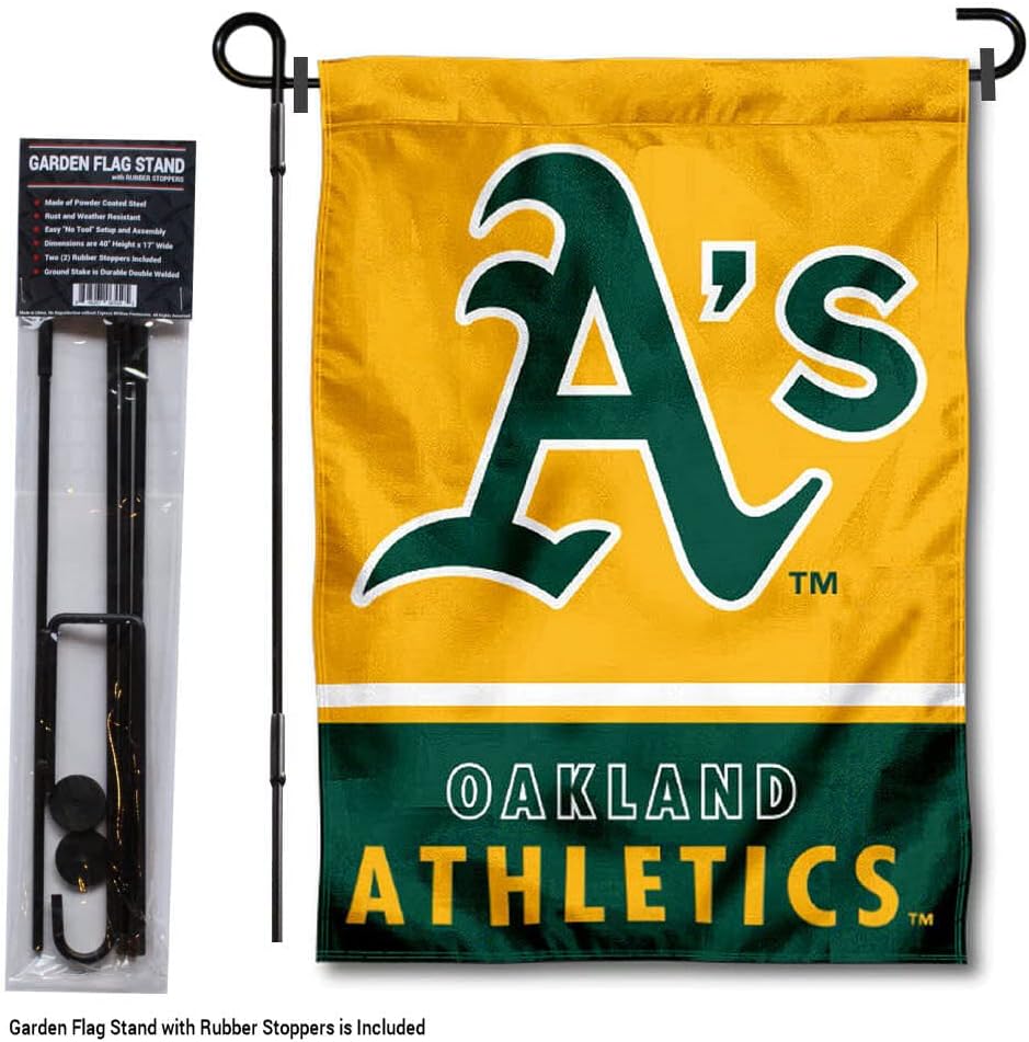 Oakland Athletics Garden Flag with Stand Holder