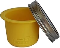 Vista 8 de Mason Jar Lifestyle Taza divisora para ensaladas, salsas y aperitivos. Contenedor de almuerzo Bento sin plástico (boca regular, verde hoja)