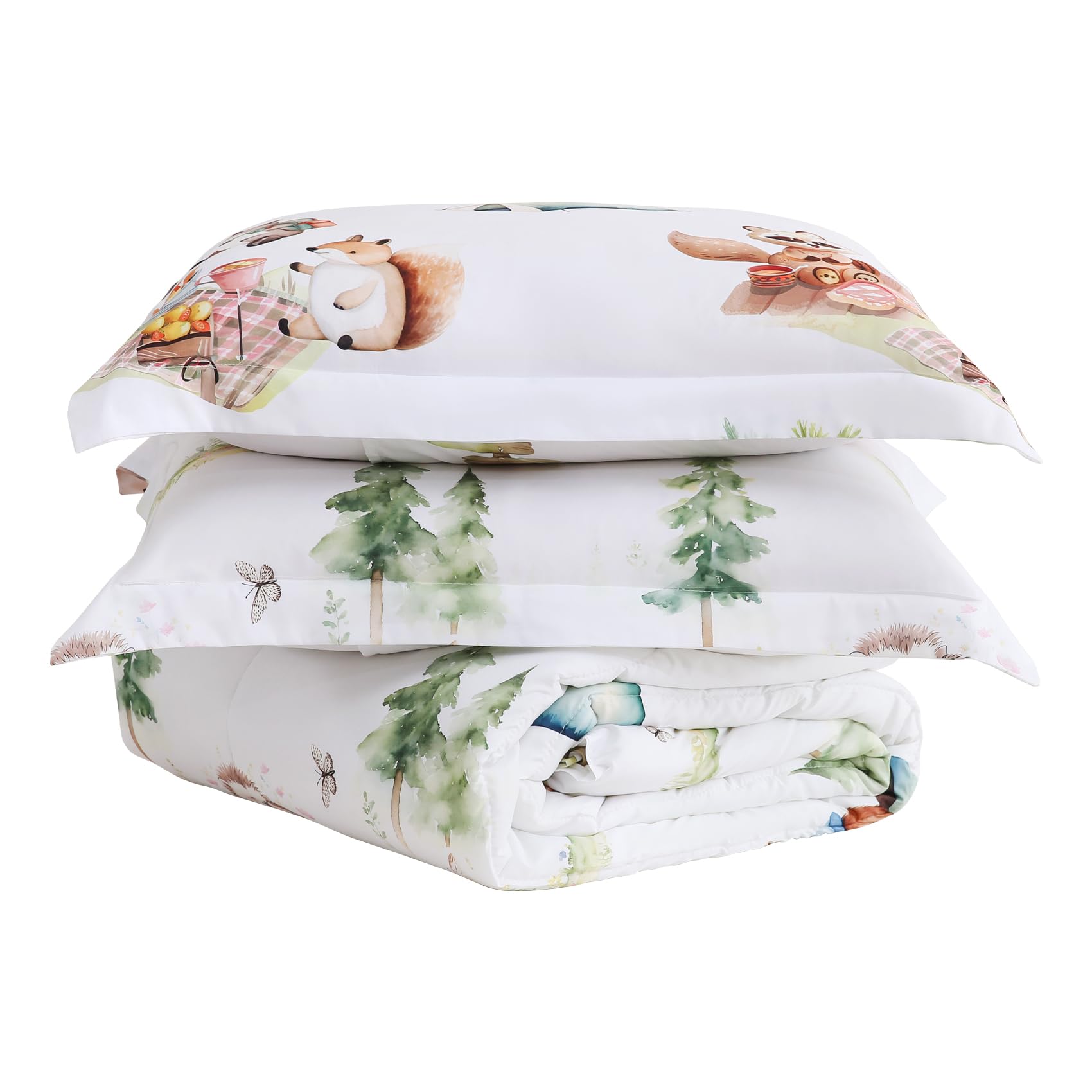 Yibeizi Camper Animal Print Comforter Set Full Woodland Bedding