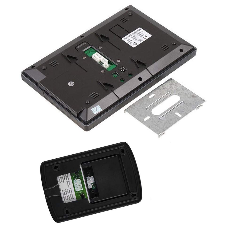 Videoportero Cableado, Cámara Impermeable + 7'' LCD Monitor, Soporta Desbloqueo de Remoto, Visión Nocturna, Audio Bidireccional, Intercomunicador Manos Libres