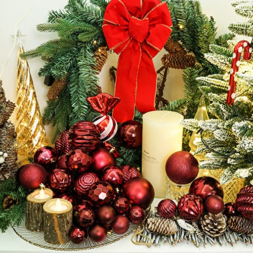 image for XmasExp 16ct Christmas Balls Ornaments - Shatterproof Large Hanging Ba