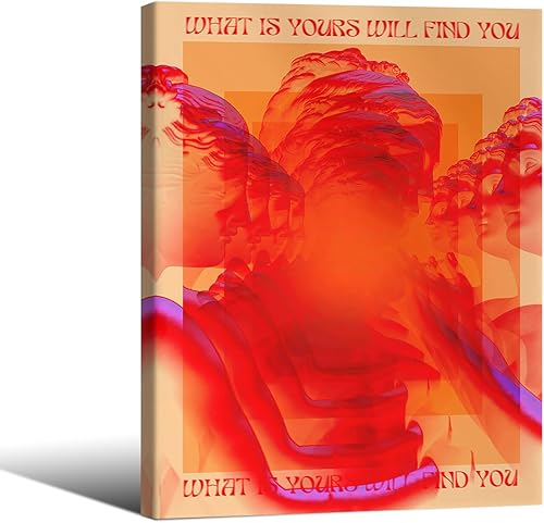 Pósteres retro hippie trippy vintage rojo de los años 70 y 80, arte de pared de moda cara y ojos, impresiones en lienzo de 12 x 16 pulgadas disponible en Yaxa Costa Rica