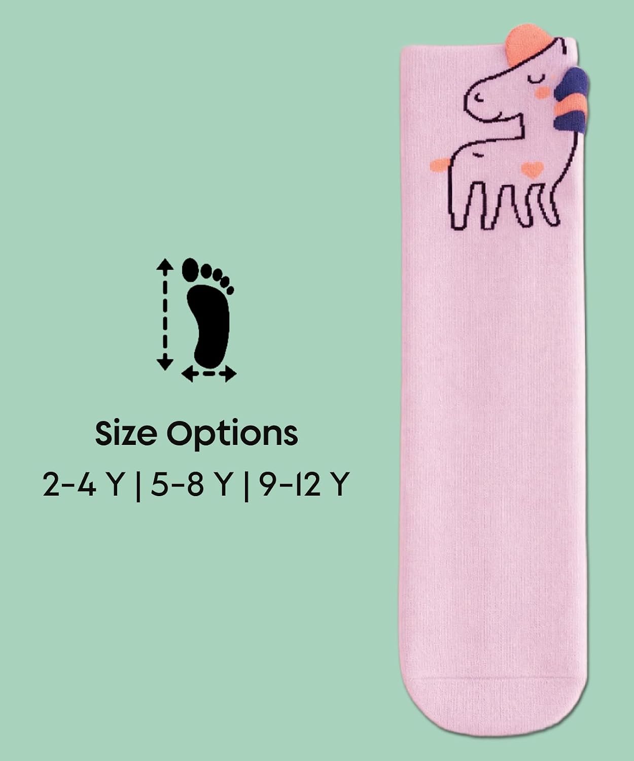 bony&katia Kids Animal Pattern Crew Socks 5 Pair - Soft Cotton Crew Socks for Girls - Cute Animal Designs, Everyday Comfort