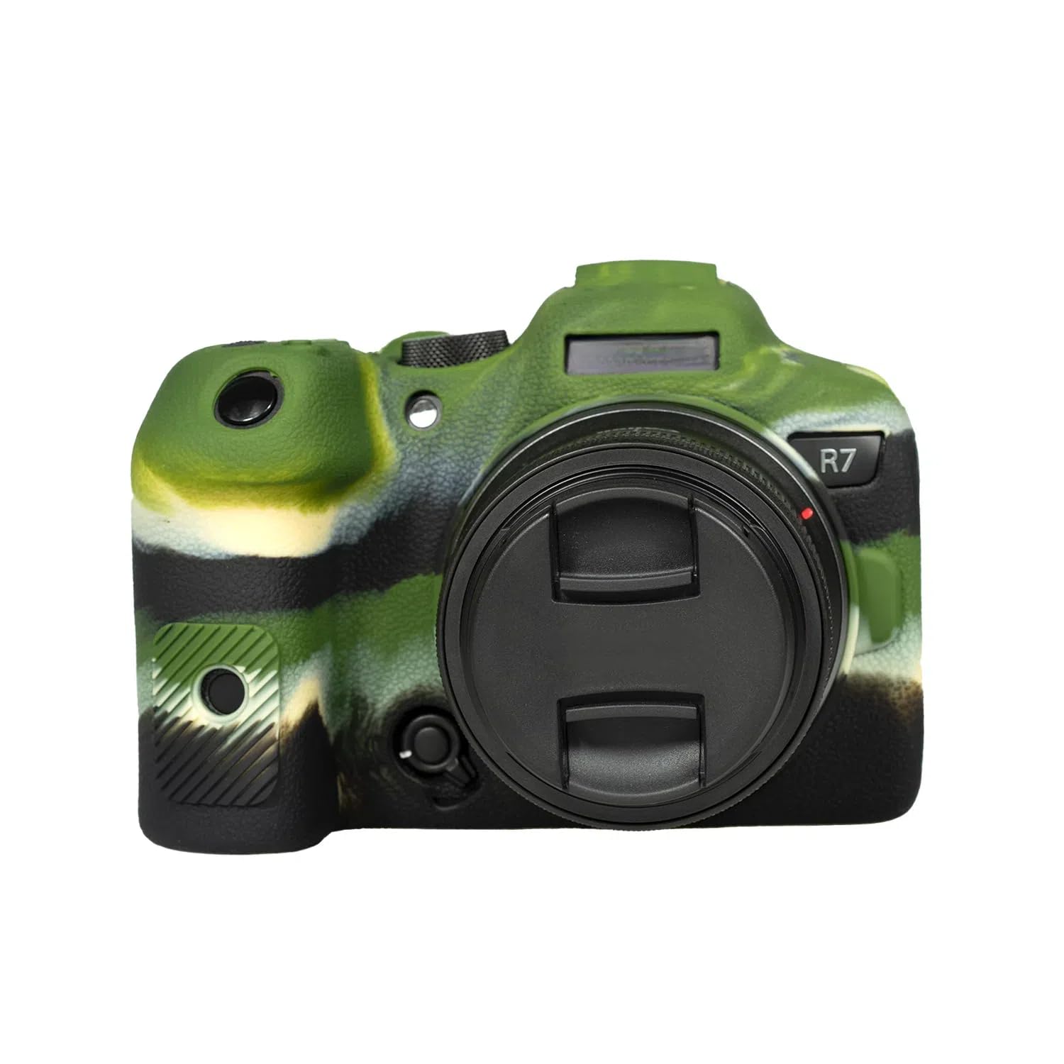 STSEETOP Camera Case for Canon R7 - Protective Silicone DSLR Skin Cover, Detachable Cage, Shockproof, Dustproof (Camouflage)