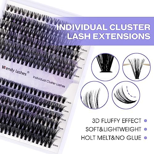 Lash Cluster Kit DIY Lashes Extensions Kit 12-16mm C Curl Eyelashes Extension Bond and Seal Kluster(30D/40D-C Curl)