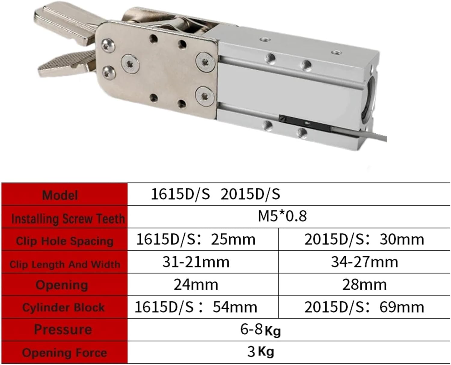 1PCS Manipulator Accessories Size Fixture Saliva Clip 1615 Nozzle 2015D/S Mechanical Clip Finger Cylinder
