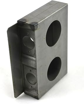 Gate Lockbox Double Hole Weldable Steel 6 7/8" x 4 1/2" x 1 1/2" Unpainted