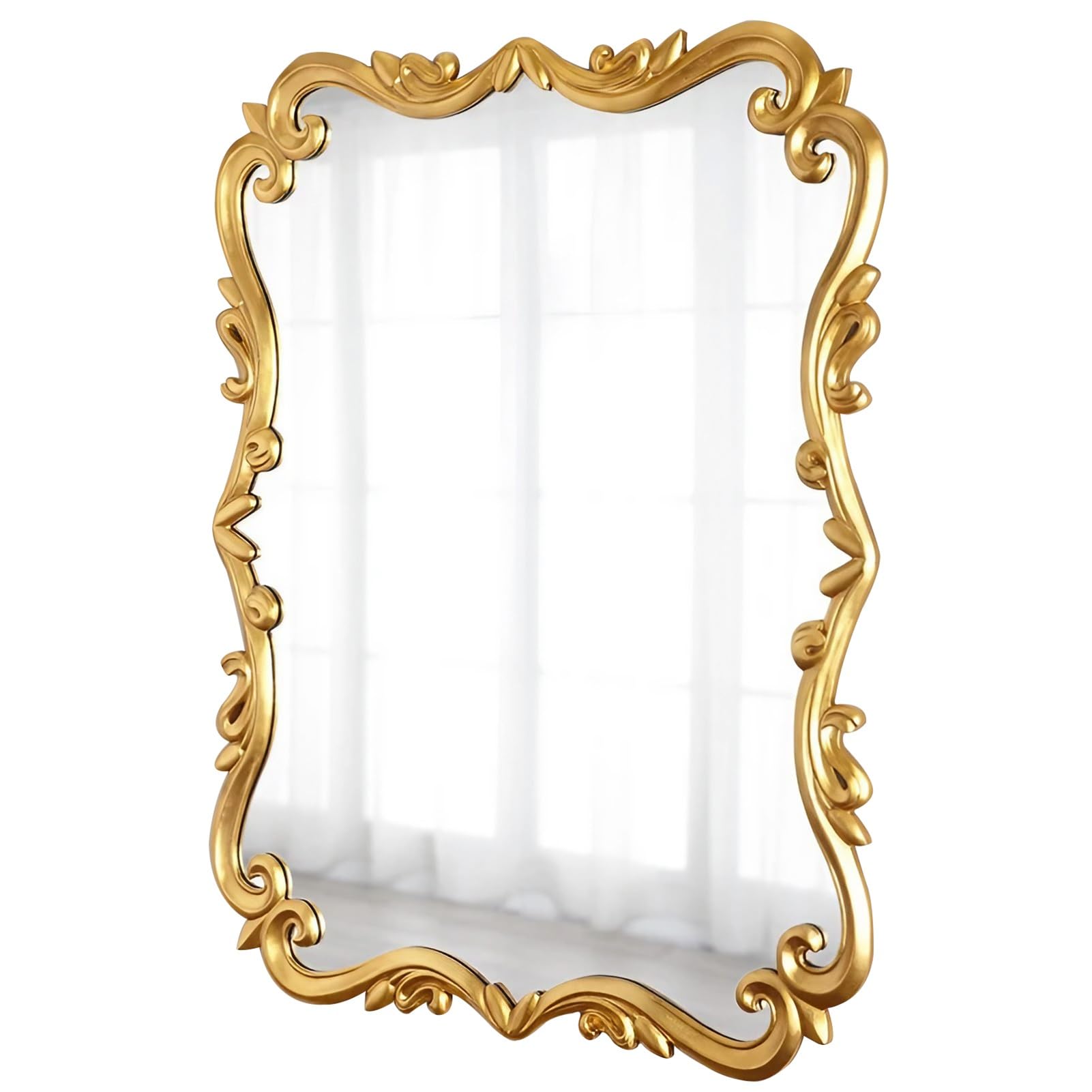 FGXHHS 28×39 inch Decorative Wall Mirror Baroque Vintage for - Ornate Bathroom Living Room Bedroom Entryway Traditional Decor(Vintage Gold)
