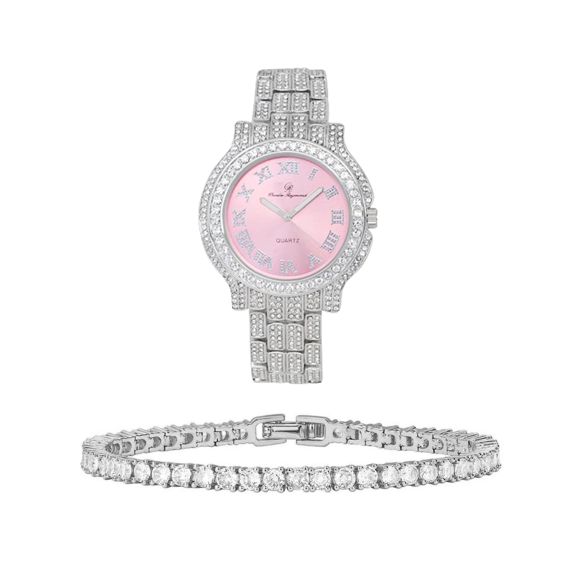 Womens Luxury Crystal Diamonds Iced Out Watch, a True Testament to blinged-Out Beauty and Timeless Glamour, L0504LA-T SLV-Pink, L0504LA-T SLV-Pink (B0C8T53NWF) Amazon Price History, Amazon Price Tracker