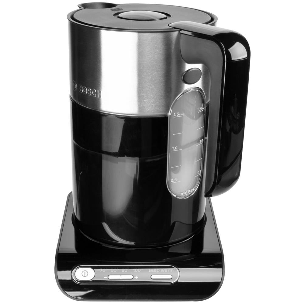 Bouilloire Bosch Comfort Line 1,7L - 2400W, Filtre Anti-calcaire, Fonction 1 Tasse - Noir, Design Moderne Et Sûr