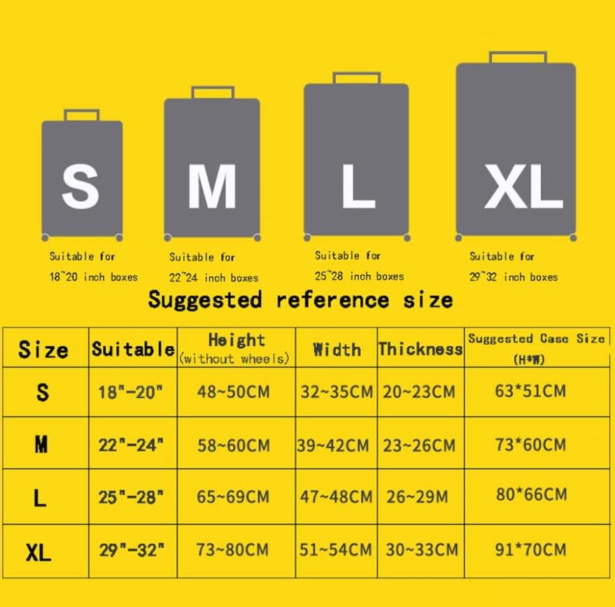 Luminexia Copri Valigia Elastico,Coprivaligia,Suitcase Cover,Proteggi Bagagli,Copri Valigia AntiGraffio e Antipolvere,Luggage Cover,per Bagagli da 18 a 32 Pollici