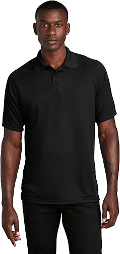 SPORT-TEK Unisex Dry Zone Raglan Polo Casual Short Sleeve Collared Shirt for Men & Women, Top for Work, Tennis & Golf