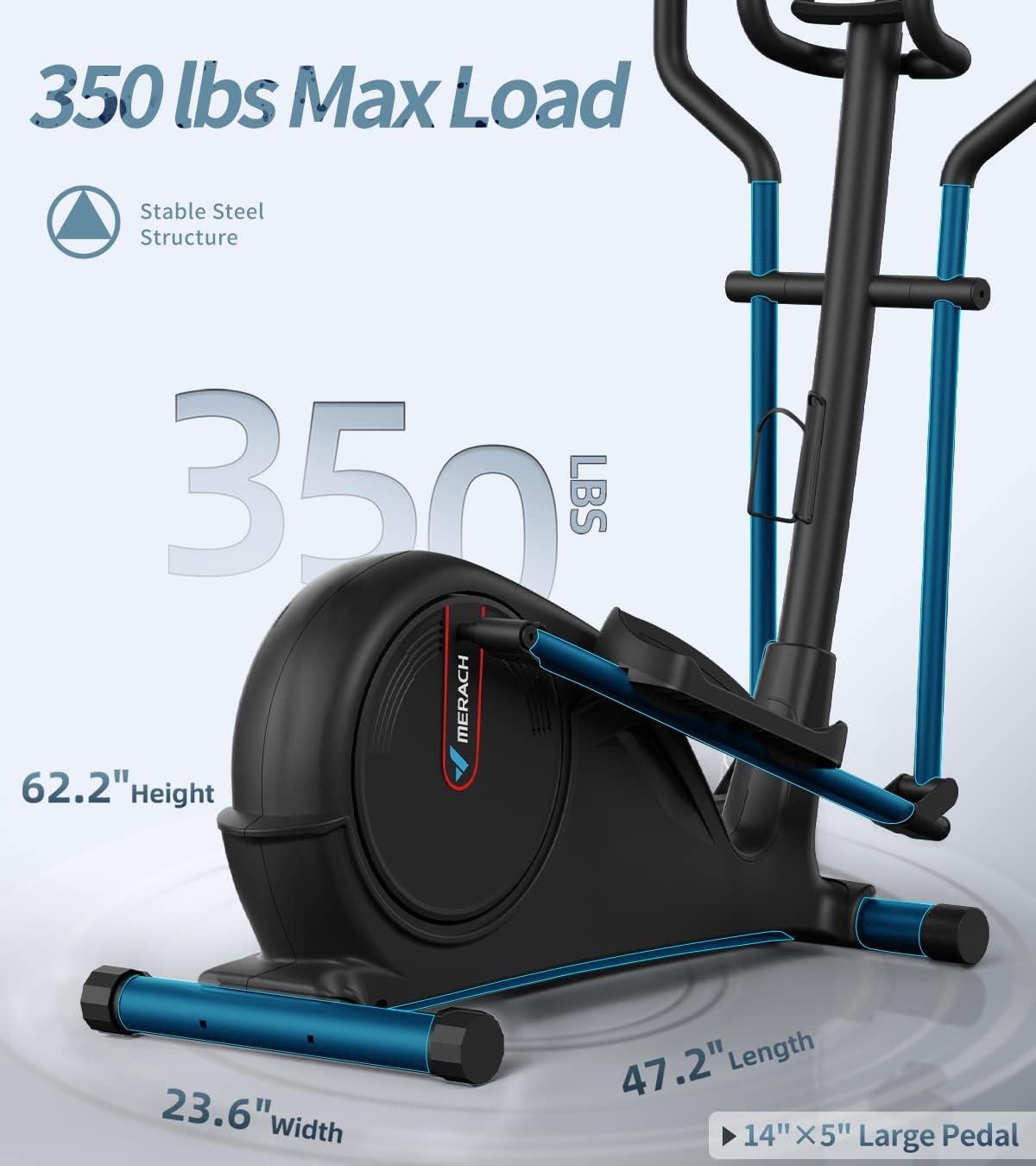 Elliptical Machines for Home Use, Hyper Quiet Elliptical Exercise Machine with 20 lbs Magnetic Flywheel, Elliptical Training Machines Cross Trainer with 24 Resistance Level, 350 lbs Weight Limit : Sports & Outdoors