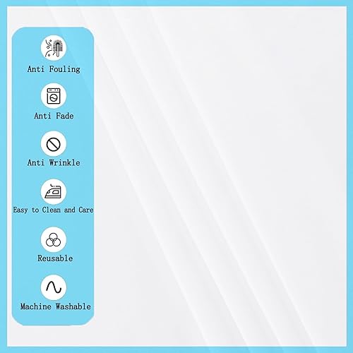 Miniatura 5 de Paquete de 10 manteles blancos para mesas rectangulares de 8 pies, manteles de 60 x 126 pulgadas, manteles de poliéster de 8 pies para mesas