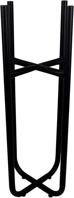 Leaf Metal Stand (Planter not Included), Black, 62cm