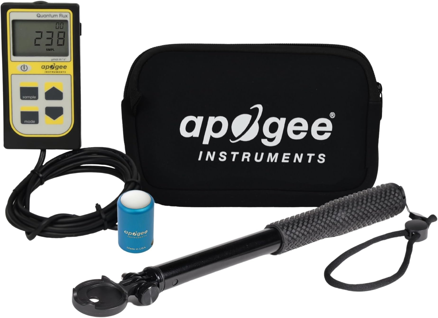 Apogee Instruments MQ-500 Full-Spectrum Quantum PAR Meter & AM-330 Wand Bundle - Digital PPFD Meter for LED Greenhouse Grow Lights, Sunlight, & Plant Monitoring