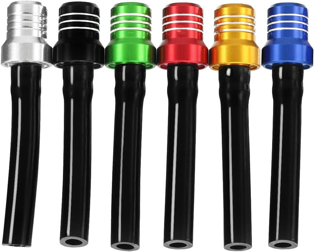 6Pcs Gas Fuel Cap Air Vent Hose Universal CNC Tank Valve Vent Tube with Chekc Ball Aluminum Breather for Atv Motorcycle Dirt Pit Quad Bike Motocross