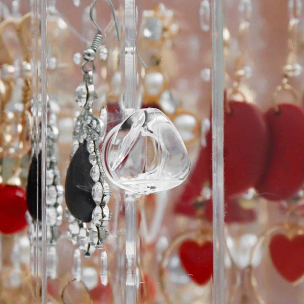 Plastic Transparent Earring Shelf Display Stand, Household Jewelry Box Hanging Necklace Storage