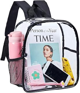 Stadium Approved Clear Mini Backpack Heavy Duty Transparent Backpack for Concert, Security Travel &Stadium