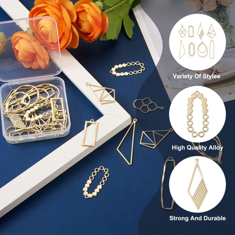 Alloy Geometric Open Back Bezel Frame Big Pendants Bezel Blank Trays Open Back Frame Pendants for DIY Crafts Resin Jewelry Making - Image 4