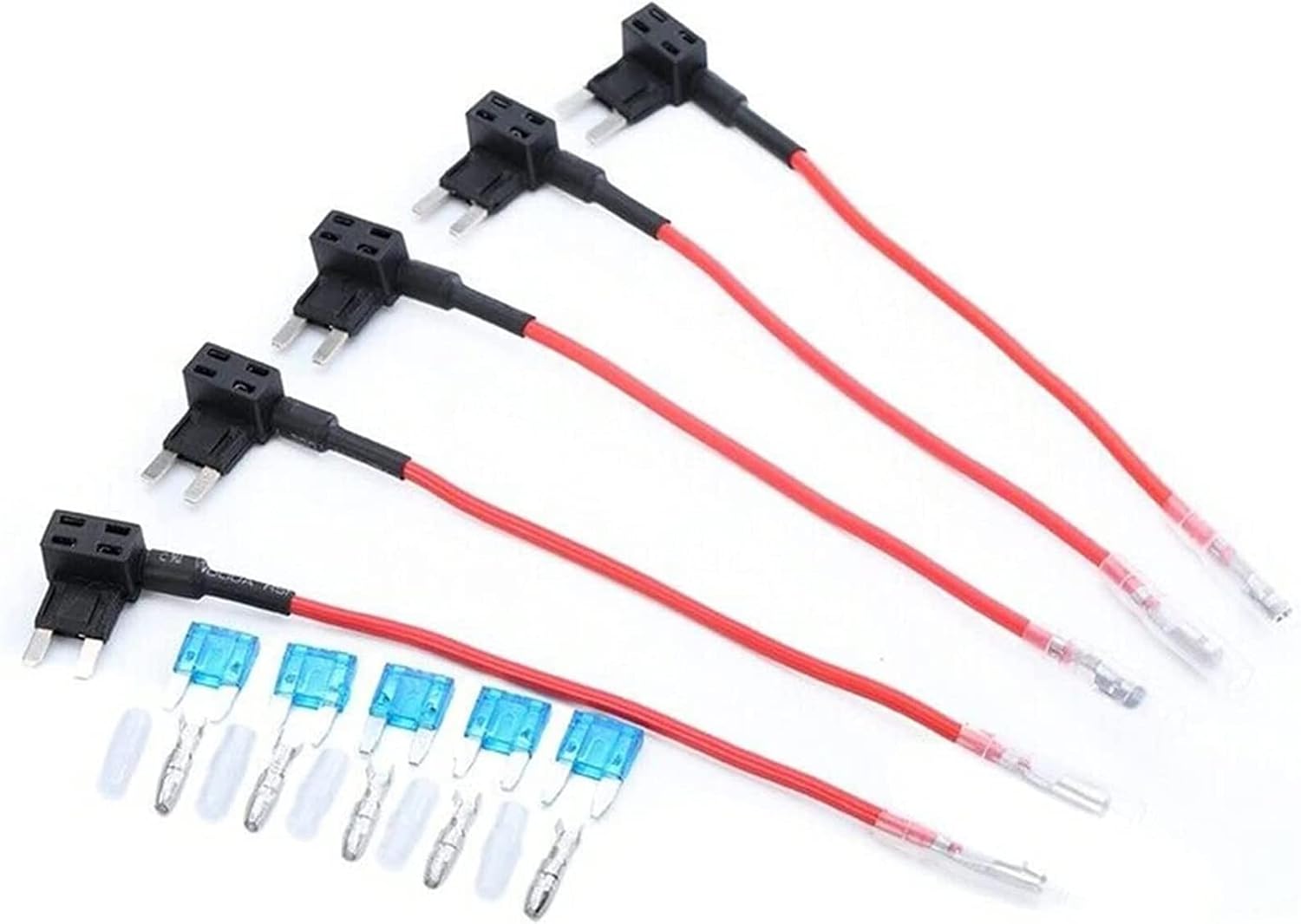 5-Pcs 15A Add Circuit Car Mini Wire Blade Fuse Boxe Holder