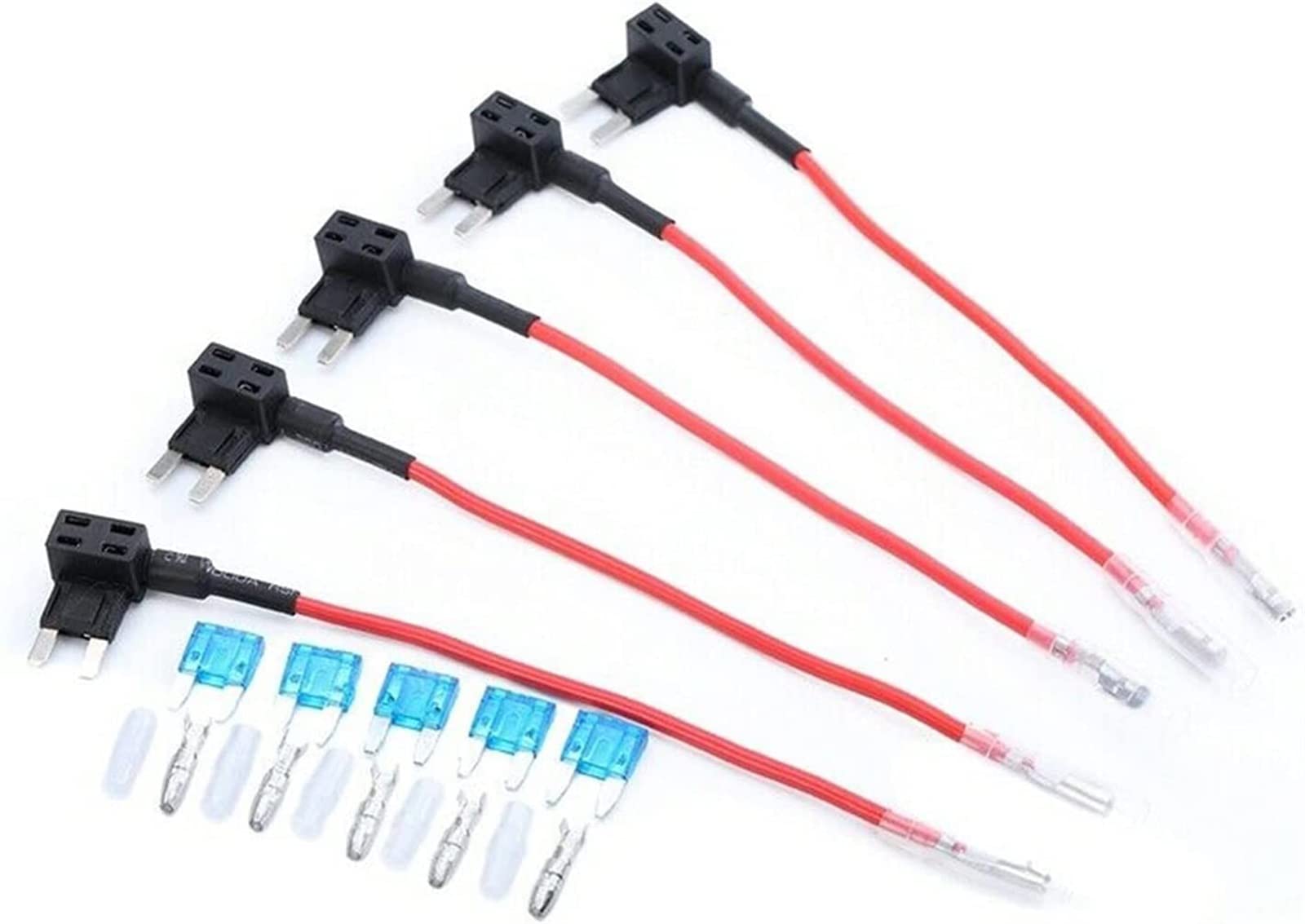 Fusible mini porte-circuit 15A avec câble pour voiture et moto - Lot de 5 pièces