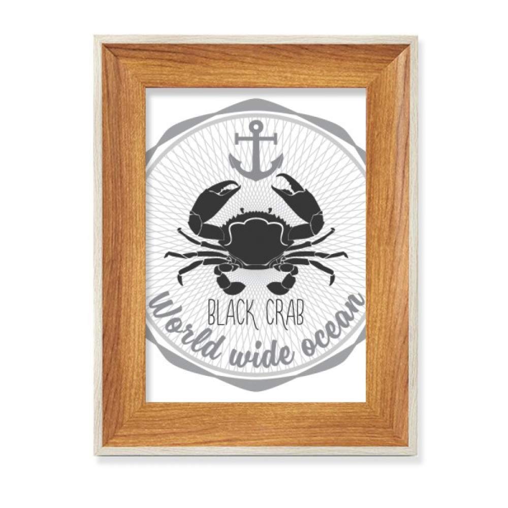 Crabe croquis cadre de photo en bois pour embellir un bureau vide
