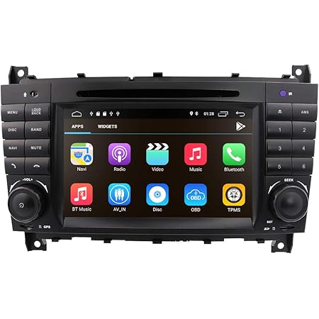 Amazon Com 7 Inch Dash Android 10 Car Stereo Dvd Player 2 Din Head Unit Gps Navigation For Mercedes Benz C Class W203 Clc Class Clc W203 Clk Class W209 Support Gps Sat Nav