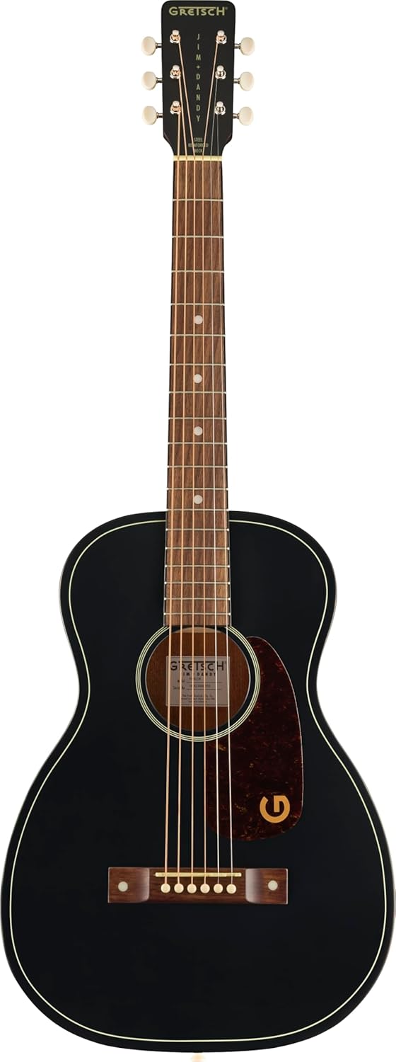 Gretsch Jim Dandy Deltoluxe Parlor Acoustic Guitar, Walnut Fingerboard, Tort Pickguard, Black
