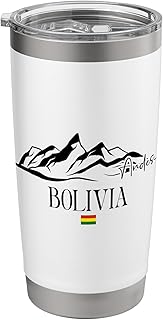 Andes Bolivia Alpine Mountain Bolivian Flag Souvenir Stainless Steel Insulated Tumbler