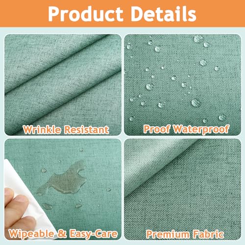 Nappe rectangulaire vert kaki 120x170 cm imperméable pour table de repas