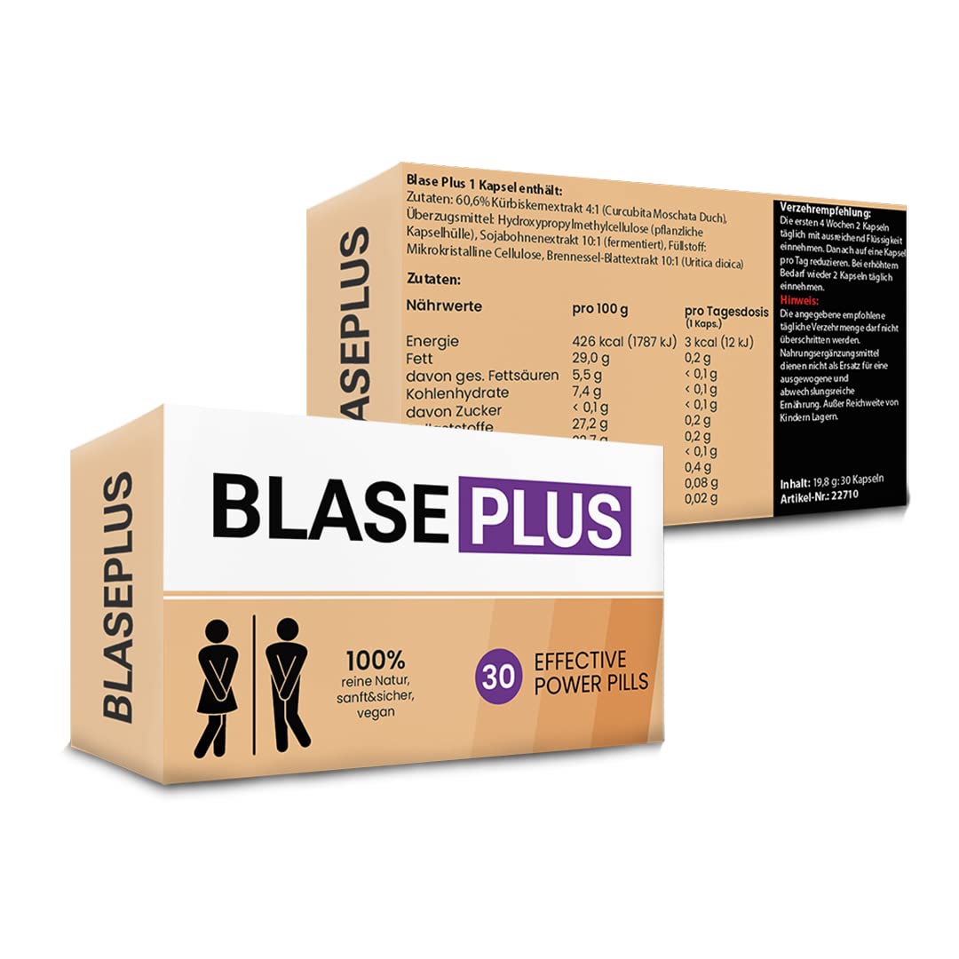 Blase Plus - 30 Kapseln bei Blasenleiden und Reizblase - stark und hochdosiert - diskrete Lieferung