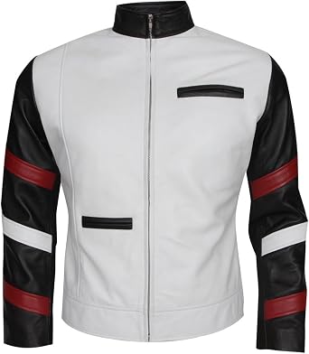 Bruce Lee White Leather Jacket for Men 
