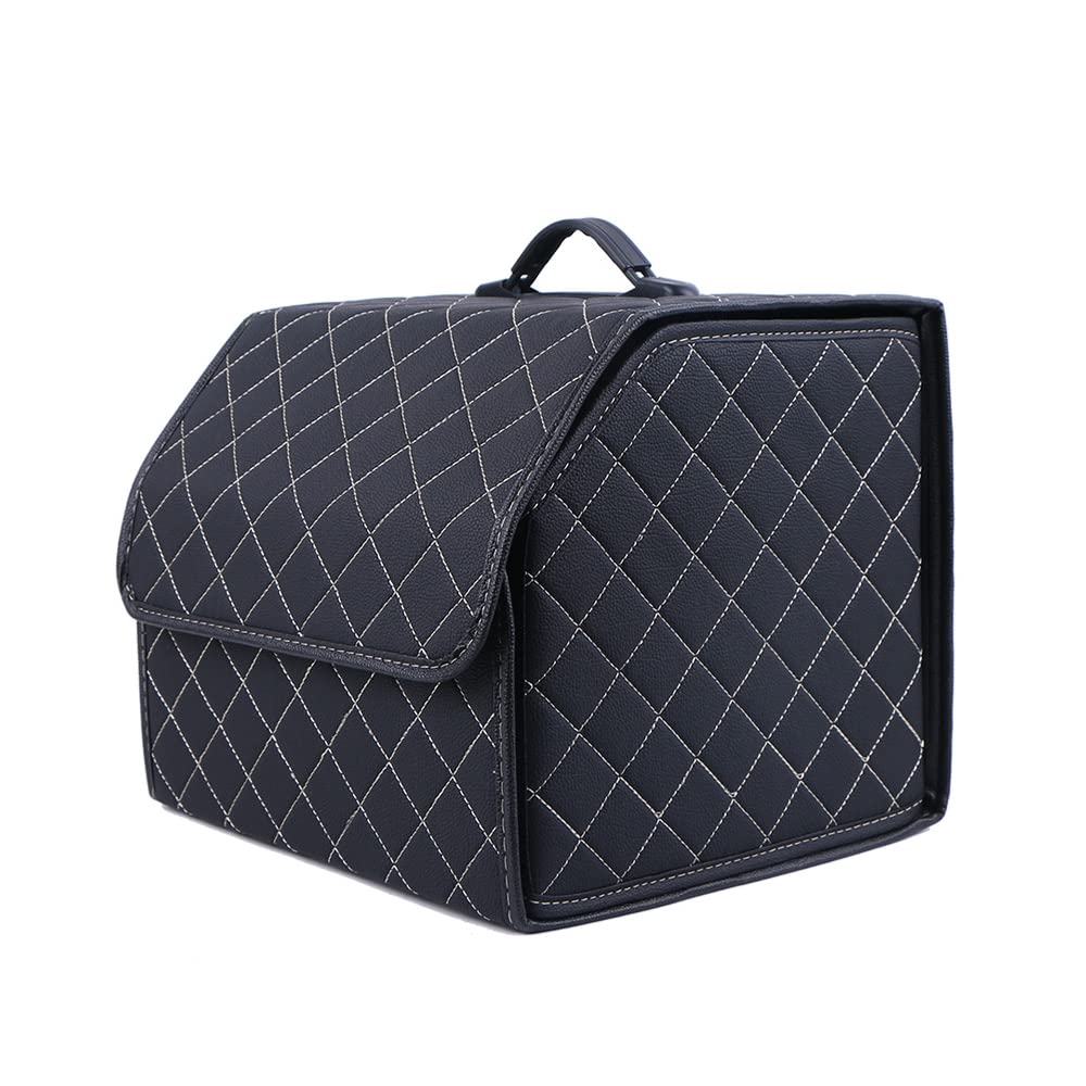 Auto Cuoio Borse per Bagagliaio Organizer da Bagagliaio per Mercedes Benz Mercedes-EQ EQA EQB EQC EQS 300 350 400 580 450 Pieghevole Borse per Bagagliaio Auto Accessori per Auto, Black Beige M